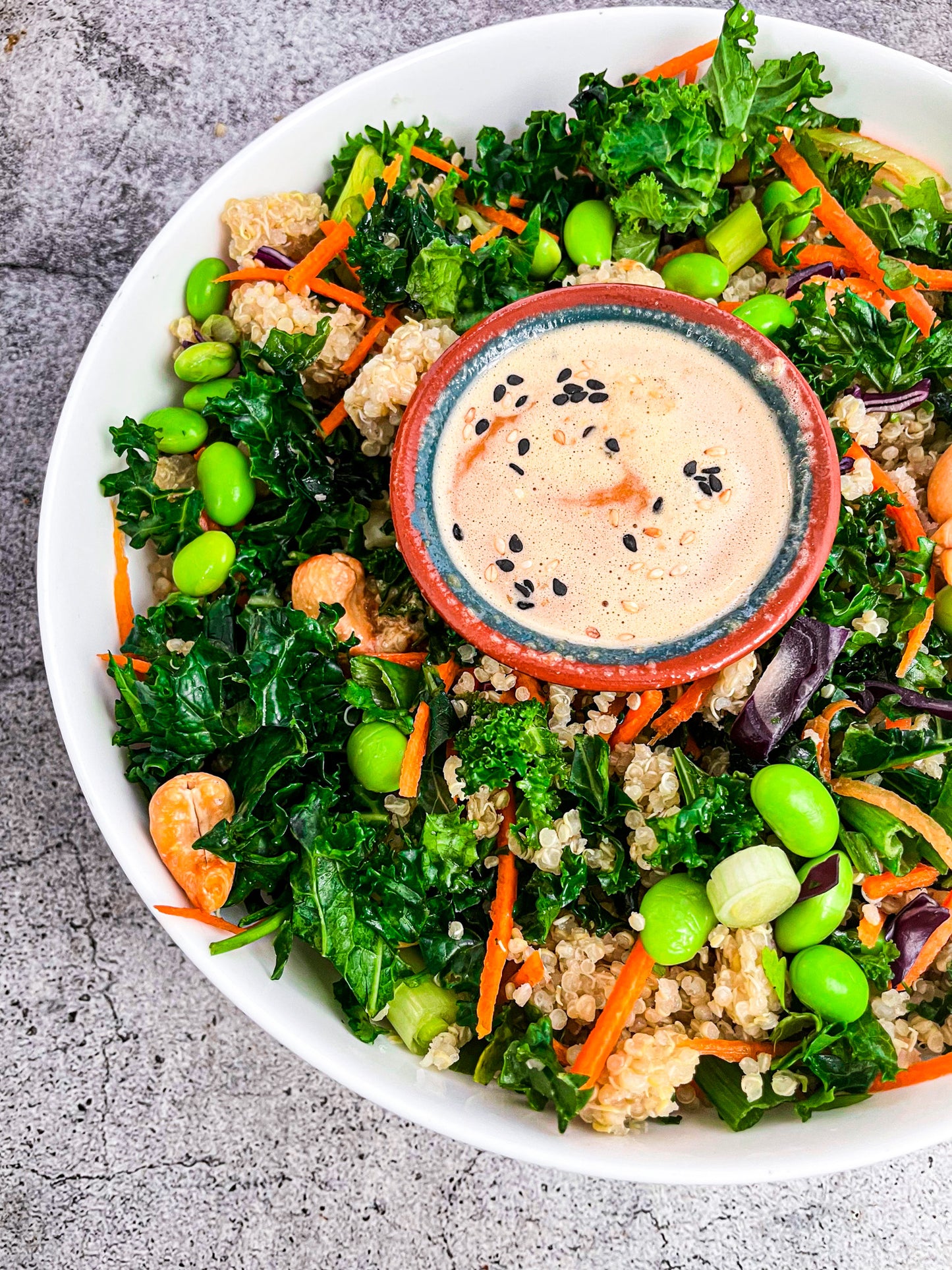 ASIAN EDAMAME PEANUT CRUNCH SALAD	(GF)