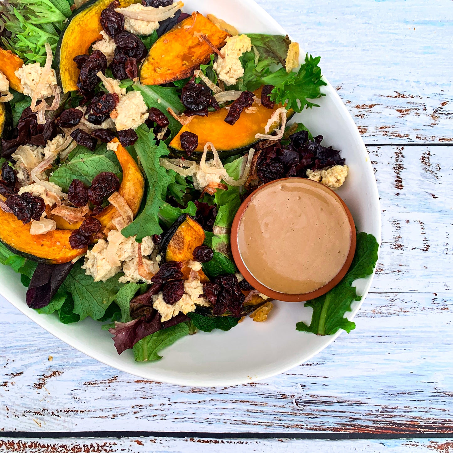 KABOCHA SQUASH & CASHEW RICOTTA SALAD	(GF)