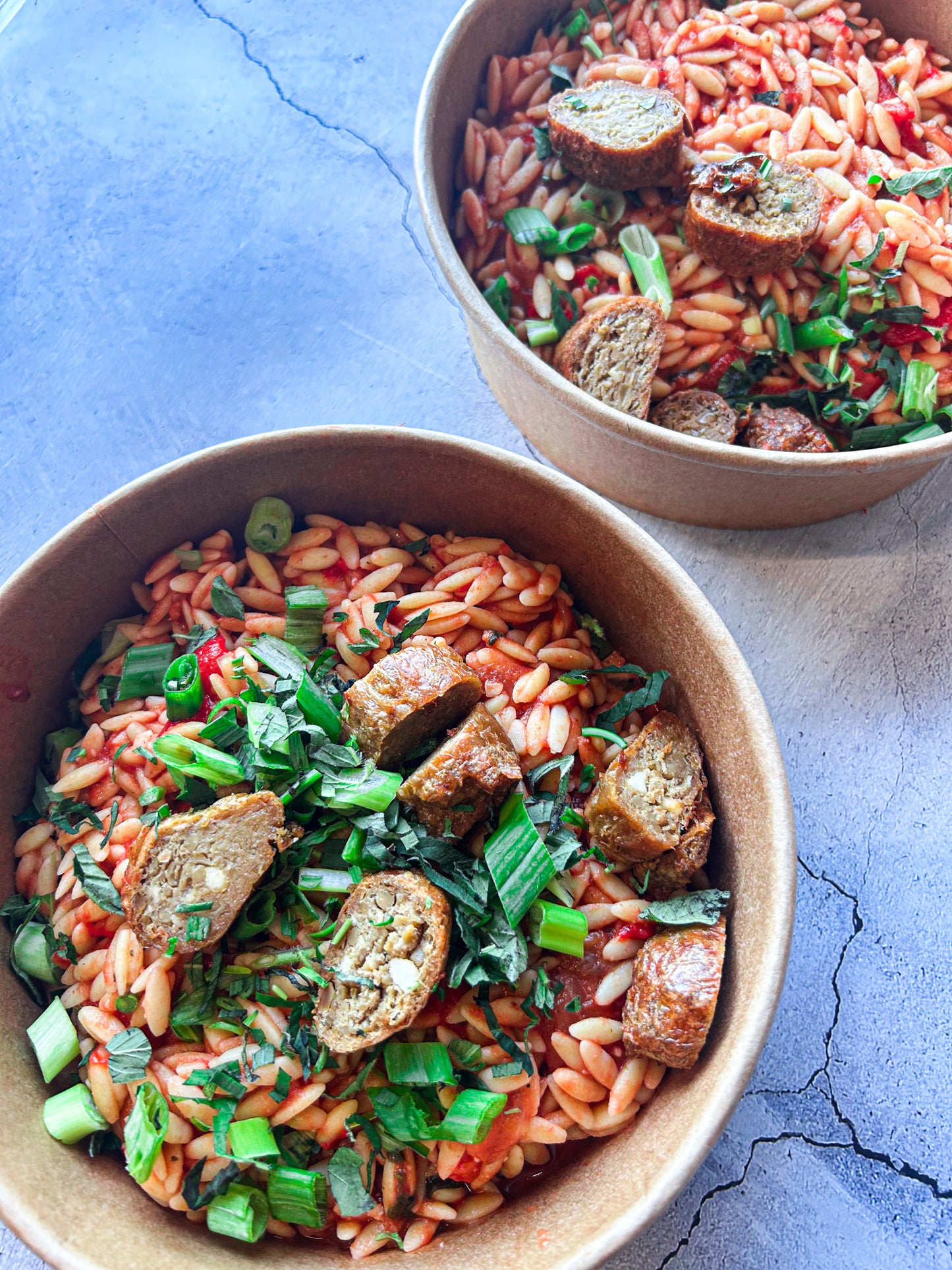 ROASTED RED PEPPER & SAUSAGE ORZO